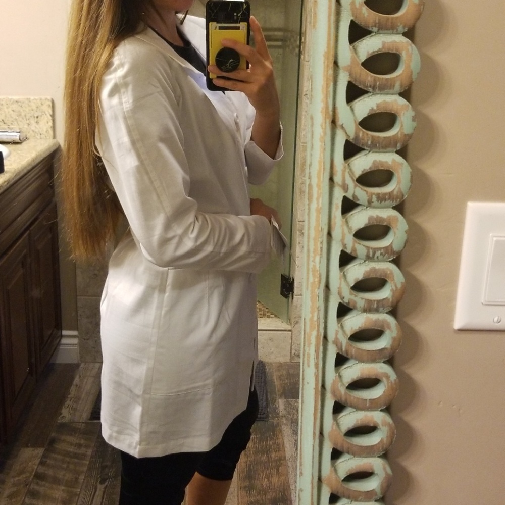 White scrub jacket